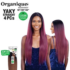 YAKY STRAIGHT 4PCS (18"/20"/22", 2 Dark Brown) - Shake-N-Go Organique Synthetic Weave