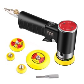 1/2/3 Inch Random Orbital Air Sander, Mini Pneumatic Sander for Auto Body Work, High Speed Air Powered Polisher Air Tools Micro Grinder for Metal, Plastic, Wood,Marble, Corian Surfaces (S-919GY)