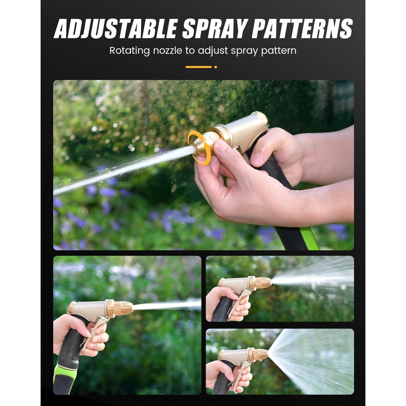 RAINPOINT Garden Hose Nozzle, Upgraded Heavy Duty Metal Spray Nozzle,