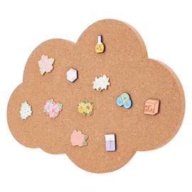 NBEADS Cork Pin Board, Cloud Cork Brooch Board, 1.2 cm Thick Pin Board, Wooden Bulletin Display Board, Wall Mounted Cork Board for Brooch Pin Storage, Office, Home Decor, 30 x 22 cm