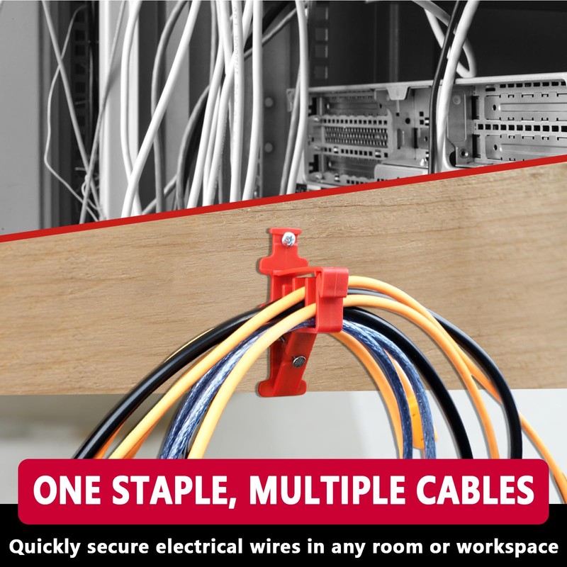 SIHAI 80 PCS Hammer-In Insulated Cable Staples, Heavy-Duty Multi-Cable Stacker