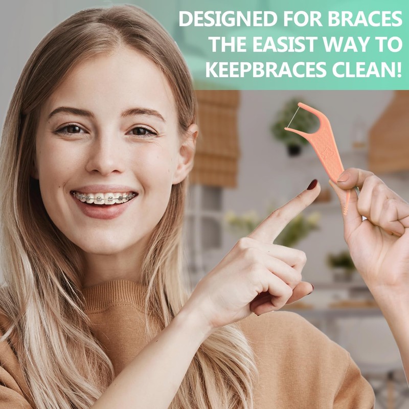 Dr. Emma Orthodontic Flossers for Braces, Ortho Dental Floss Picks,