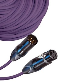 Male to Female XLR Cable with Neutrik NC3 Connectors and Premium 20ga wire - 150: FT long: Purple