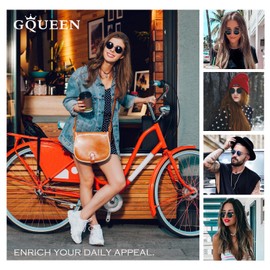 GQUEEN Retro Round Polarised Sunglasses Men Women UV400 Protection MEZ1, Grey, M