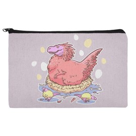 Feathered Tyrannosaurus Rex Dinosaur Nesting With Babies Makeup Cosmetic Bag Organizer Pouch