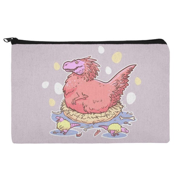 Feathered Tyrannosaurus Rex Dinosaur Nesting With Babies Makeup Cosmetic Bag