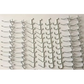 Hillman Brand (80 Pack) Garage Tool Pegboard Display. 20 Ea of 1", 2", Angle, and J Peg Hooks