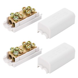 2Pcs Terminal Blocks HighPower Main Splitter TShape 1in2out Wiring Terminal Block Quick Splice Terminal Blocks Wire Connecting ZK1310 1000V 80A with Insulating Shell,Terminals