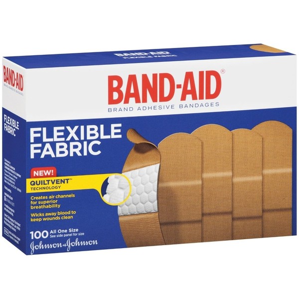 Flexible Fabric Adhesive Bandages, 1" x 3", 100/Box (Pack of 4)