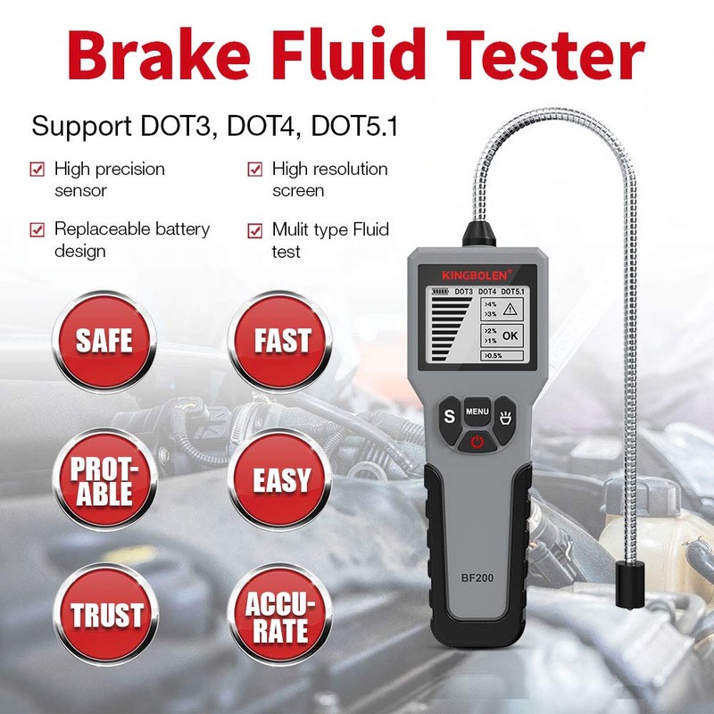 Brake Fluid Tester, High Precision Car Brake Fluid Detector, Hydraulic