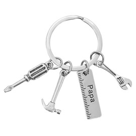 Keyring Tool, Key Fob Dad Craftsman Key Ring Tool Screwdriver Wrench Pendant Key Ring For Birthday Father's Day Gift, White, M
