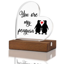 You are My Penguin Gifts, Valentine's gift for him her,Anniversary Couple Gifts for Both Cute Cubicle Desk Accessories Acrylic Home Office Sign Plaque XA417