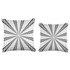 Star Effect Geometric Symmetrical Pattern Black On White Throw Pillow