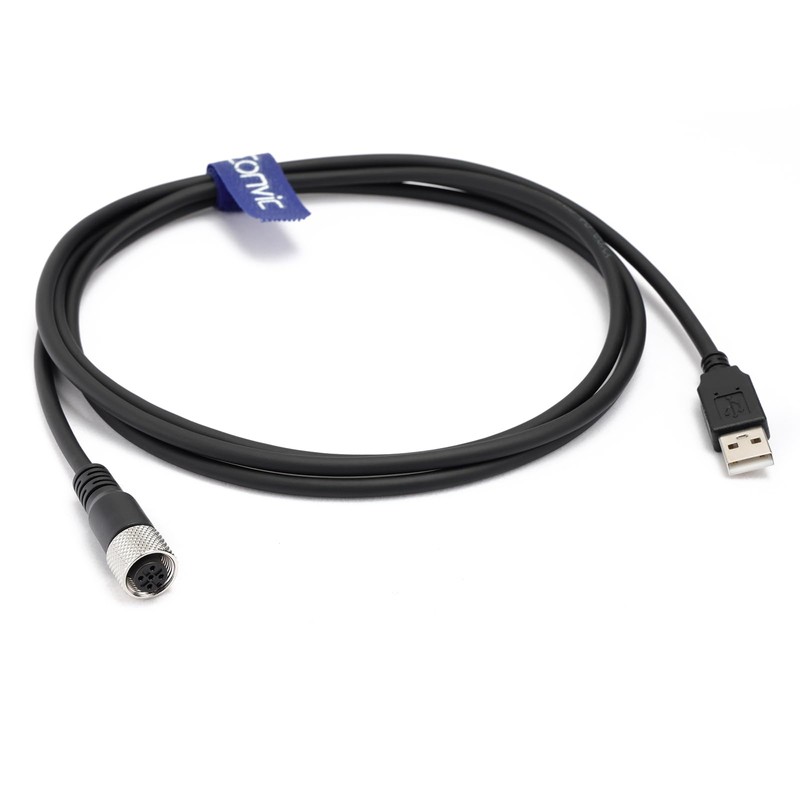 Eonvic Industrial M12 5ピンAコードメスからUSB 2.0オスデータ接続ケーブル ハイフレックスシールド成形IP67防水ケーブル 1M