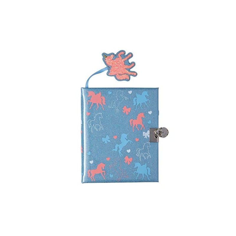 Smiggle Locking Notebook Diary Glam (Glitter Blue)