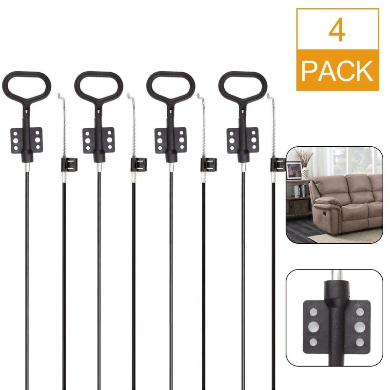 HNBun 4Pcs Recliner Pull Cable Replacement, Universal D-Ring Sofa Recliner