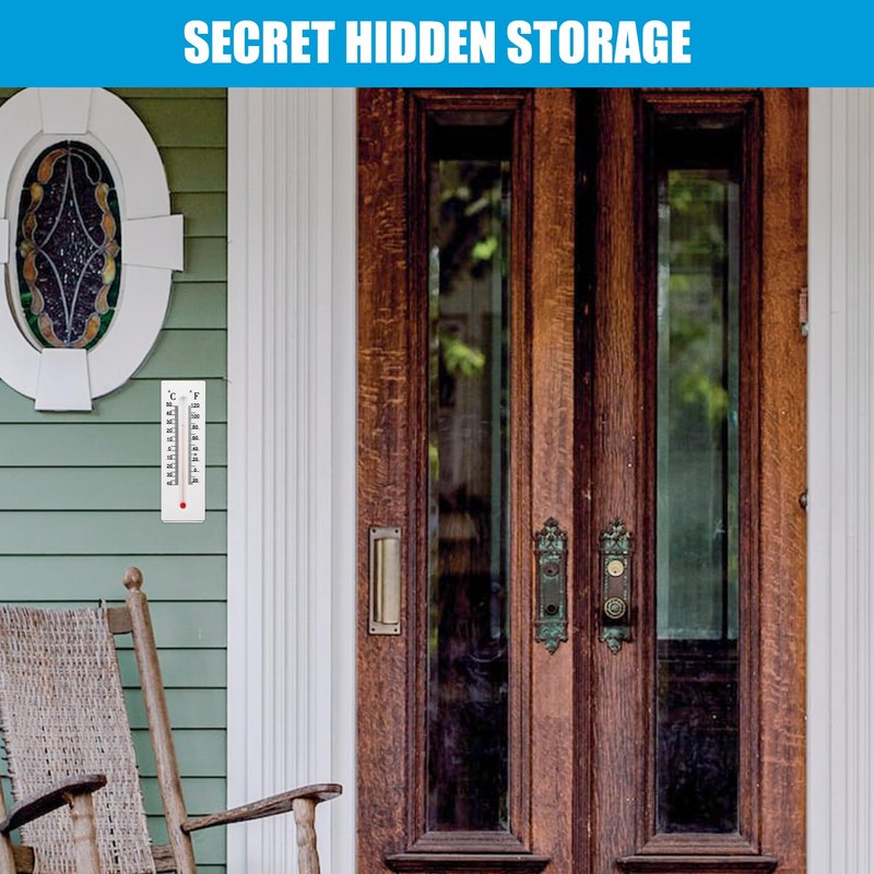 Outdoor Key Hideout, Decorative Thermometer, Key Box Holder for Replacement