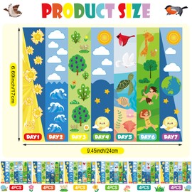 Weekgrat 24 Pcs 7 Days of Creation Sticker Scenes for Kids Fold up Creation Craft Religious DIY Stickers Scene Bulk Make Your Own Craft Gifts for Christian Sunday School Classroom Church Supply