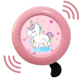 BRTNUP Bike Bell, Kids Bicycle Bell with Loud Crisp Clear Sound, Scooter Bell, Children Bike Horn Bike Bells, Road and Mountain Ring Bell for Boys Girls Unicorn and Little Elephant, Alloy Steel (pink)