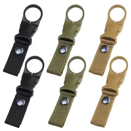 JOCXZI Keychain Bottle Holder - 6Pcs 3 Colors Water Bottle Buckles Holder Hook Bottle Holder Carabiner Hook Water Bottle Buckle for Camping Hiking Outdoor Activities