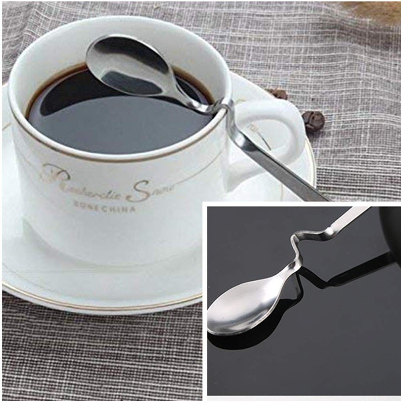 Beetoo Pack Stainless Steel Hanging Coffee Spoon Creative Bending Handle