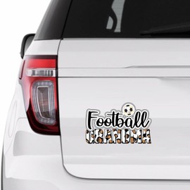 Football Grandma Sticker, Leopard Print Football Vinly Decal for Cars Laptops, Windows, Walls, Fridge, Toilet and More - Sport Theme Stickers 11in