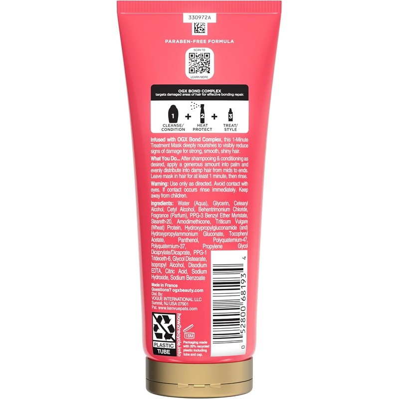 OGX, 1-Minute Treatment, BOND REPAIR, Tratamiento Intensivo, Ayuda a Reparar