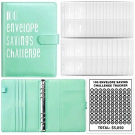 【CLOUDSEA】100 Envelopes Money Saving Challenge Money Saving Binder 100 Envelope Challenge Binder Savings Binder Envelope A5 Savings Challenge Book:_grey