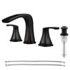 PARLOS Waterfall Widespread Two-Handle Bathroom Faucet with Metal Pop Up