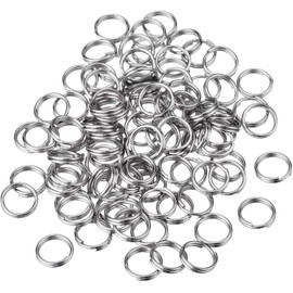 YiYaO 100 Pcs Silver Metal Key Rings 0.39 Inch Split Key Ring