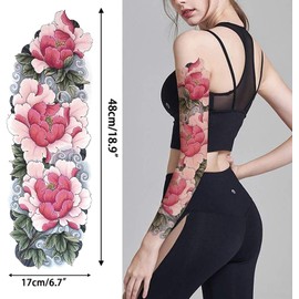 Aresvns Temporary Tattoo for Women Teen Girls and kids,8 Sheets Full Arm Leg Temporary Tattoo Flowers,Waterproof and Long-Lasting Realistic Fake Tattoos as gifts