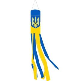 60" Ukraine Trident Rough Tex 68D Dura-Last Nylon Printed Windsock