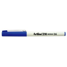 Artline 210 Marker 0.6mm Medium Bullet Tip - Blue (Pack of 12)