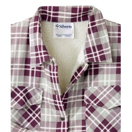 Men’s Magnet Close Adaptive Sherpa Lined Shirt Jacket - Wine Plaid LGE