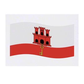 'Waving Gibraltar Flag' Temporary Tattoo - Water Resistant, Skin-Safe, Non-Toxic Transfer (TO00068751)