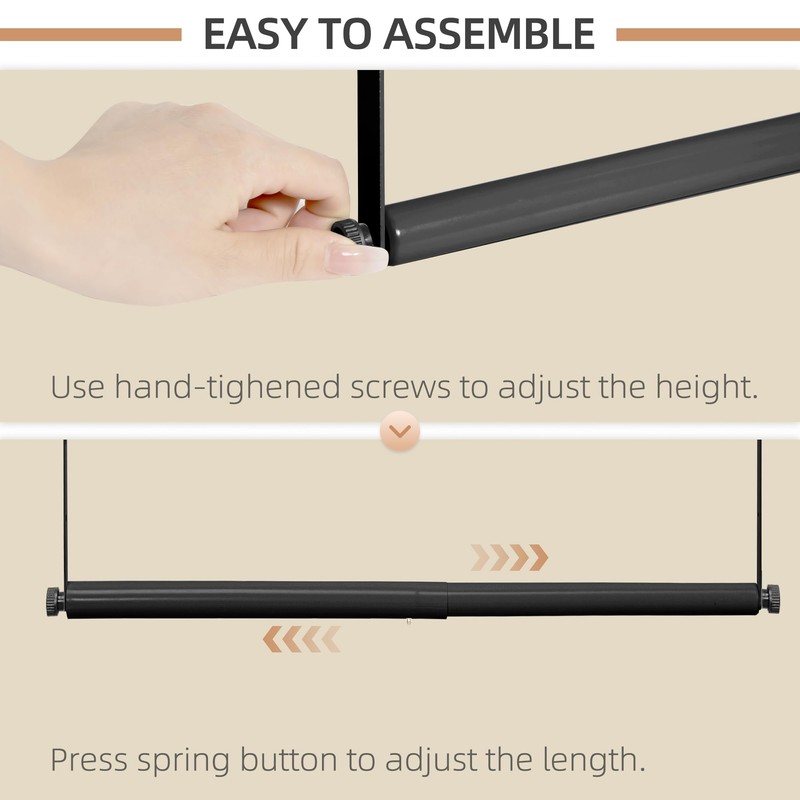 STORAGE MANIAC Adjustable Closet Rod Hanging Clothes Heavy Duty Closet