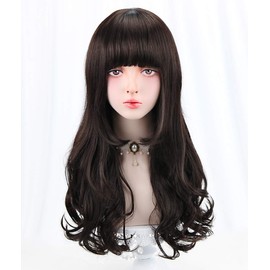 huruuiggu Long Princess Cut Glance Punch Bangs Natural Small Face Effect Everyday Cute Lolita Princess High Quality Heat Resistant Hair -