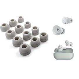 Replacement Earbuds Eartips, 12Pcs Ear Tips for Beats Solo Buds Earphones, Gray