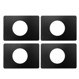 Semetall Door Lock Reinforcement Plate,Door Lock Repair Plate, Door Lock Fixing Plate, Door Knob/Lever/Deadbolt Fixing Filler Cover Plate-Black-4PCS