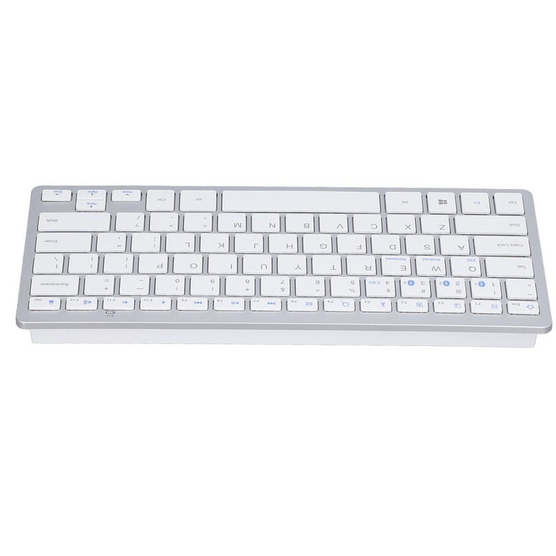 Bluetooth Keyboard Tablet PC Ultra Slim Portable 78 Keys White