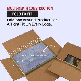 Tape Logic Literature Mailer, 12 1/8" x 9 1/8" x 2", Kraft (Pack of 50) Easy-fold mailer document, catalog, brochures, books.