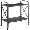 Crosley Furniture Kaplan Rolling Metal Outdoor Bar Cart for Backyard,