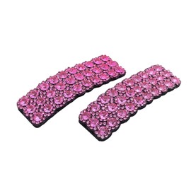 2Pcs Pink Rhinestones Snap Hair Clips for Women Girls Rectangular Hairpins Korean Barrettes Hair Accessories, Clips and Barrettes, Hair Clips