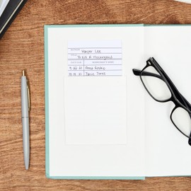 250-Pack Blank Library Cards for School Book Checkouts, CDs, DVDs, Vinyl Records, Classroom Supplies, Record Keeping, Tracking, Organizing, Storage, Vintage-Style, White (3x5 in)