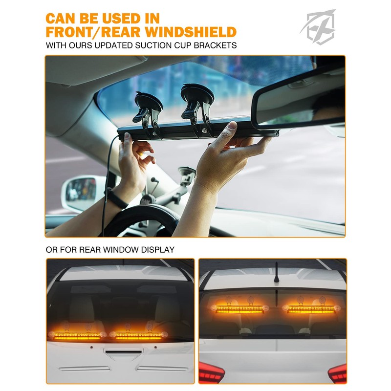 Xprite 2x16" Emergency Dash Strobe Lights, 22 Modes & Stable