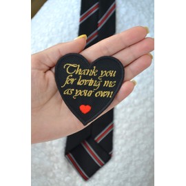 Stepdad Gifts from Daughter Wedding Tie Patch Bonus Dad Label Foster Parent Gift Thank you for Loving Me as Your Own
