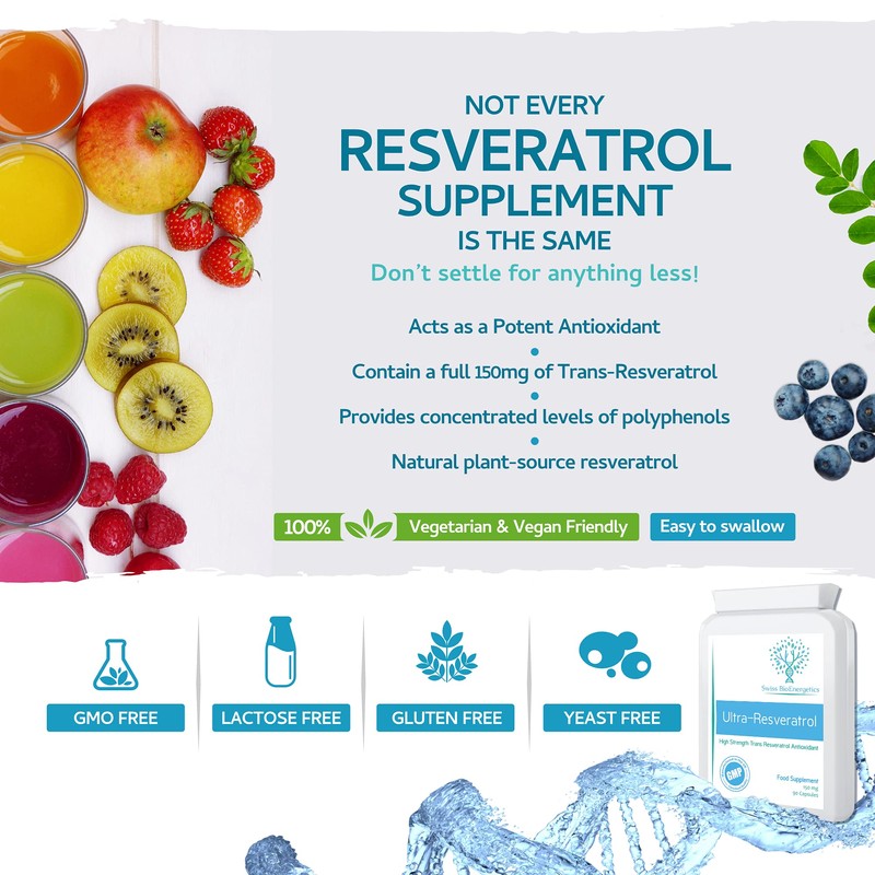 Ultra-Resveratrol 150mg 90 Capsules - High Strength 150mg Trans Resveratrol