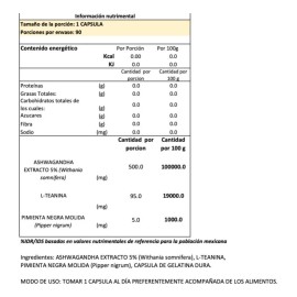 Armada Ashwagandh + L-teanina 90 Capsulas Sin Sabor