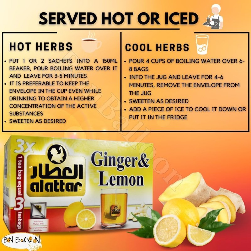 AlAttar Tea Herbal Ginger & Lemon Flower Al Attar Egyptian