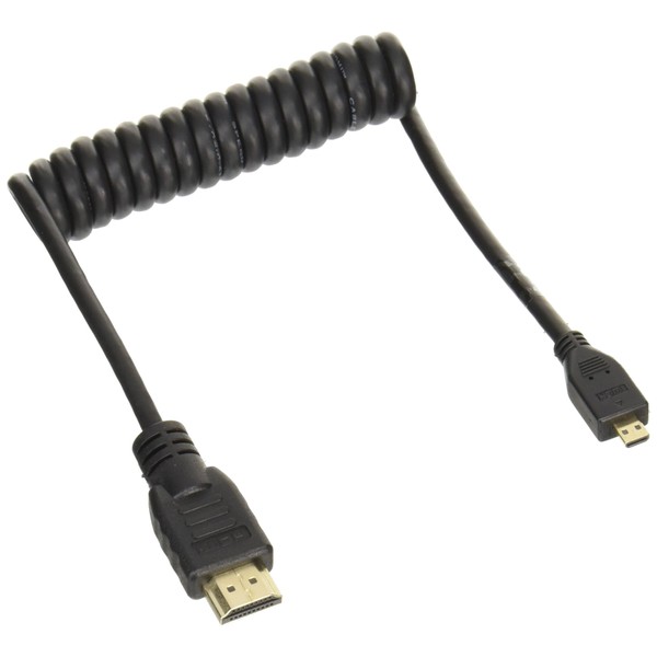ATOMOS Micro HDMI to Full HDMI Cable, Curled, 11.8 inches